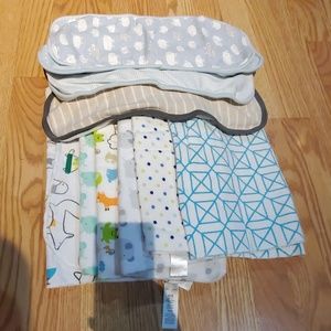 Receiving blankets and burp clothes
